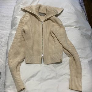 Everlane cream zip sweater Small